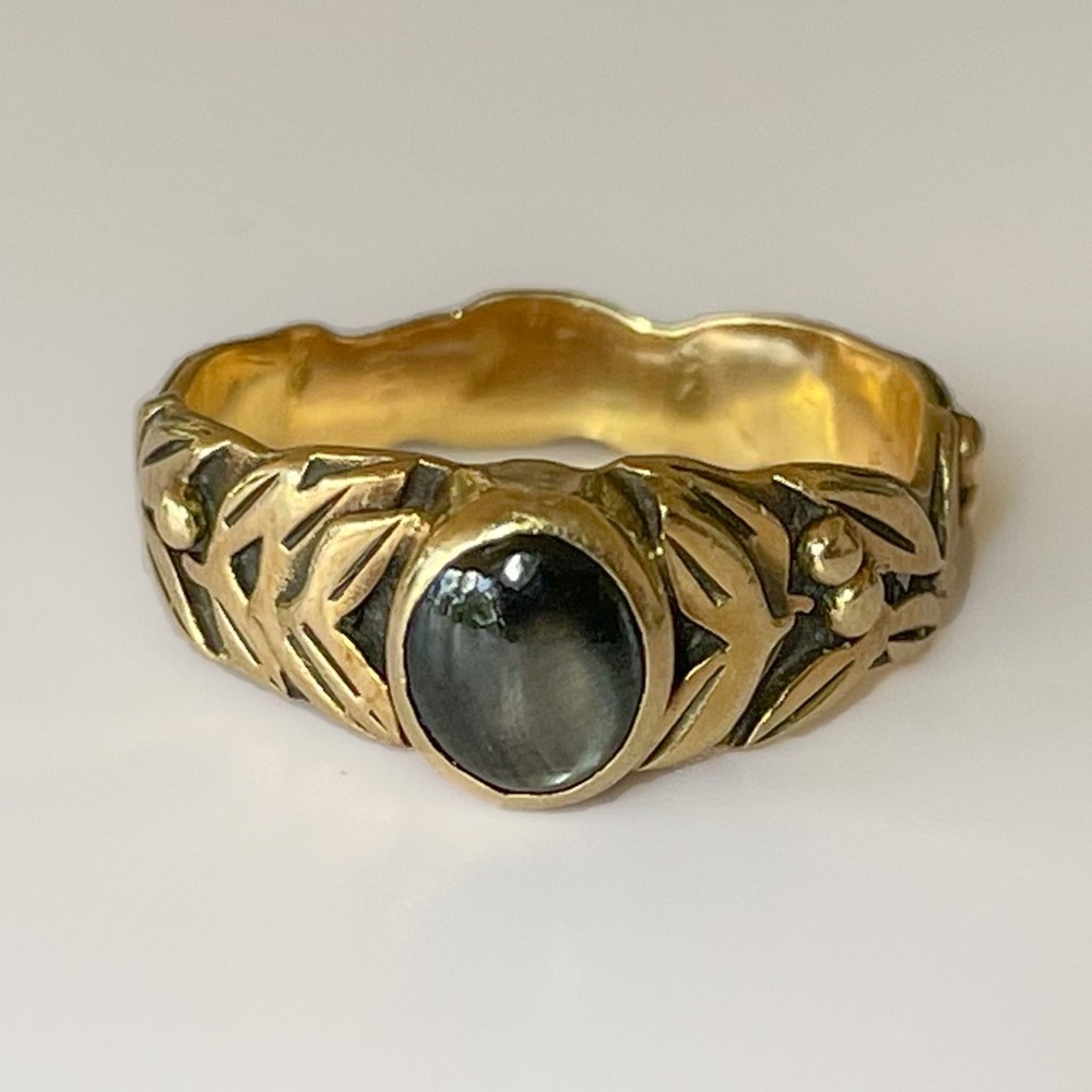 SOLD*Antique 14k Rose Gold Black Star Sapphire Ring